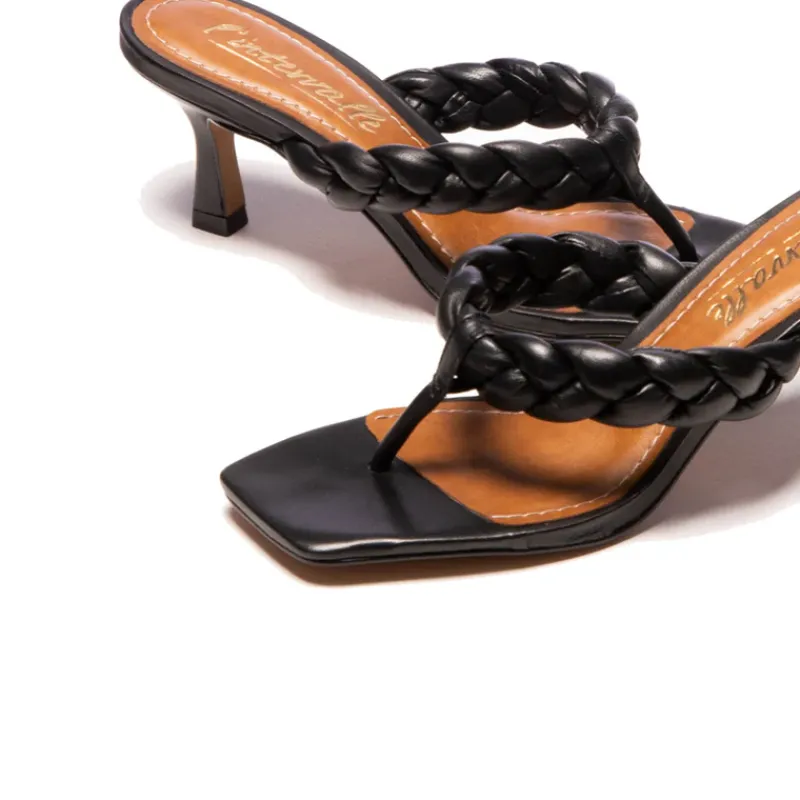 Mid Heels-L'INTERVALLE Saxony Black Leather