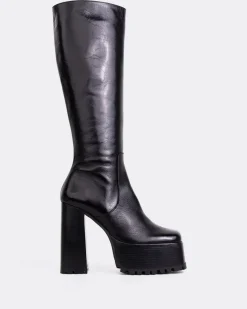 Platform|Tall Boots-L'INTERVALLE Saylor Black Leather