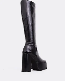 Platform|Tall Boots-L'INTERVALLE Saylor Black Leather