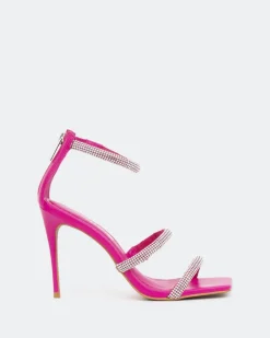 High Heels-L'INTERVALLE Shamari, Fucshia Leather/Cuir Fucshia