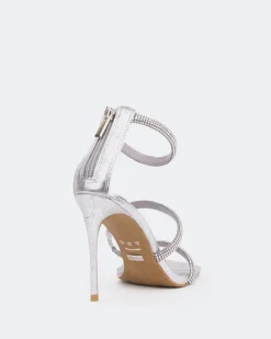 High Heels-L'INTERVALLE Shamari, Silver Leather/Cuir Argenté