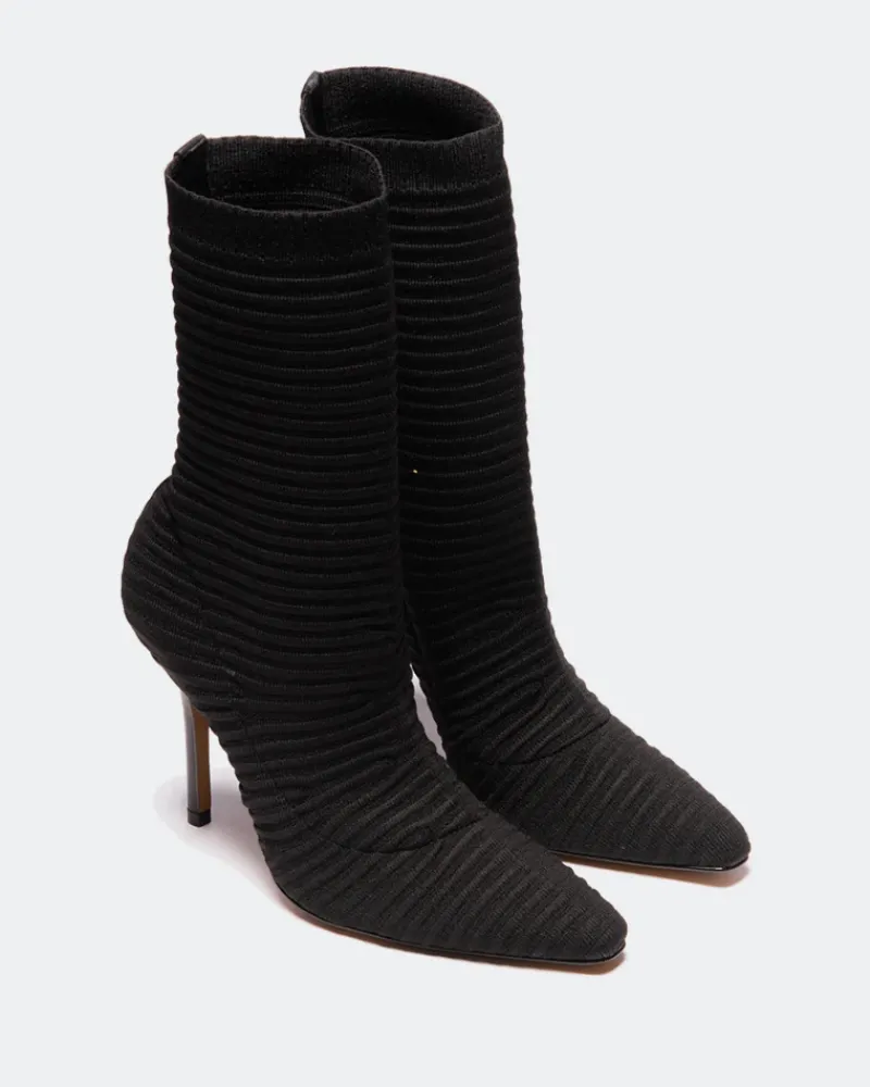Stretch|Ankle Boots-L'INTERVALLE Sheree Black Knit Stretch