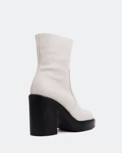 Ankle Boots-L'INTERVALLE Shivers Off White Leather