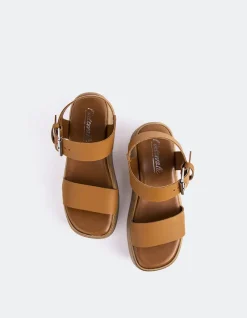 Platform-L'INTERVALLE Snapper Tan Leather