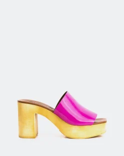 Wood Sandals-L'INTERVALLE Snicker Fuchsia Leather