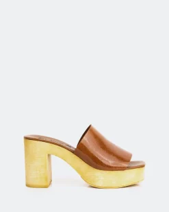 Wood Sandals-L'INTERVALLE Snicker Tan Leather