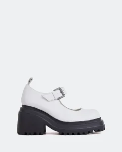 Mary-jane-L'INTERVALLE Snog White Leather