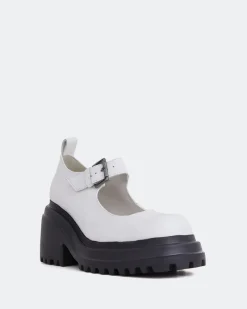 Mary-jane-L'INTERVALLE Snog White Leather