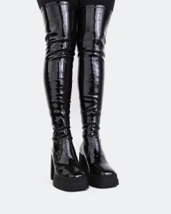 Over-the-knee|Platform-L'INTERVALLE Sofo Black Patent