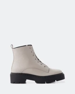 Ankle Boots-L'INTERVALLE Springfield, Off White Leather