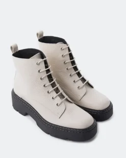 Ankle Boots-L'INTERVALLE Springfield, Off White Leather