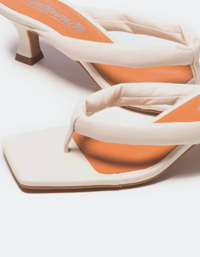 Mid Heels-L'INTERVALLE Spritz Off White Leather