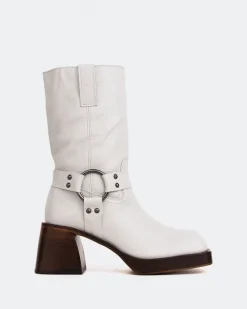 Ankle Boots-L'INTERVALLE Stade Off White Leather