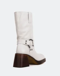 Ankle Boots-L'INTERVALLE Stade Off White Leather