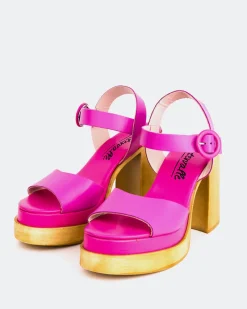 Wood Sandals|Platform-L'INTERVALLE Starburst Fuchsia Leather