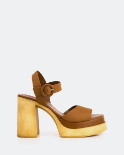 Wood Sandals|Platform-L'INTERVALLE Starburst Tan Leather