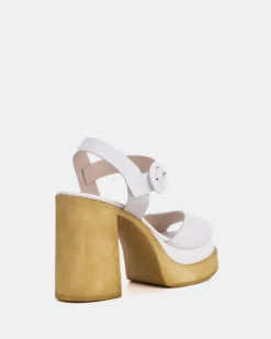 Wood Sandals|Platform-L'INTERVALLE Starburst White Leather