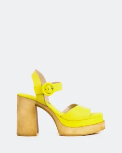 Wood Sandals|Platform-L'INTERVALLE Starburst Yellow Leather