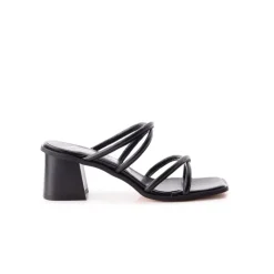 Mid Heels|Mules-L'INTERVALLE Strada Black Leather