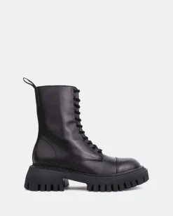 Lace-up|Ankle Boots-L'INTERVALLE Styles Black Leather