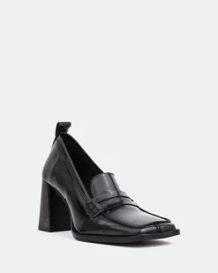 Loafers-L'INTERVALLE Swanky Black Leather