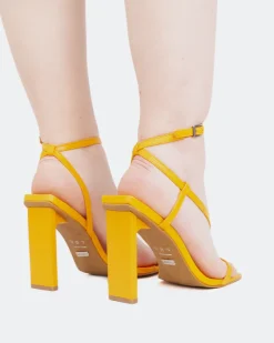 High Heels-L'INTERVALLE Swing Orange Leather