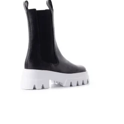 Chelsea|Ankle Boots-L'INTERVALLE Tacoma Black Leather/White Sole