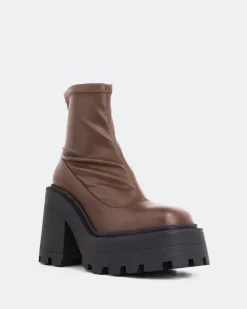 Platform|Ankle Boots-L'INTERVALLE Tana Brown Leather