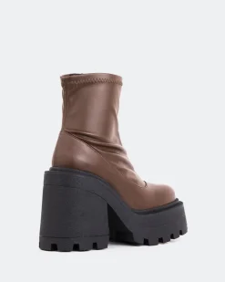 Platform|Ankle Boots-L'INTERVALLE Tana Brown Leather