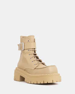 Lace-up|Ankle Boots-L'INTERVALLE Tanny Cream Leather