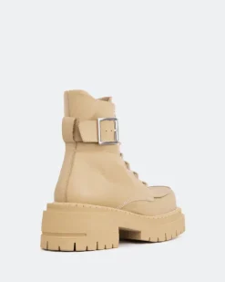 Lace-up|Ankle Boots-L'INTERVALLE Tanny Cream Leather