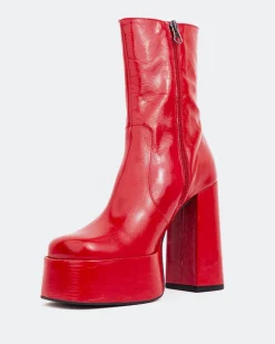 Platform|Ankle Boots-L'INTERVALLE Tate Red Leather