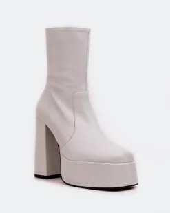 Platform|Ankle Boots-L'INTERVALLE Tate White Leather