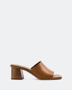 Mid Heels|Mules-L'INTERVALLE Temple Cognac Leather