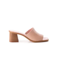 Mid Heels|Mules-L'INTERVALLE Temple Pink Leather