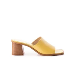 Mid Heels|Mules-L'INTERVALLE Temple Yellow Leather