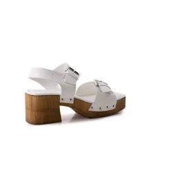 Wood Sandals-L'INTERVALLE Tiril White Leather
