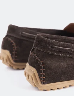 Loafers-L'INTERVALLE Titania Brown Suede