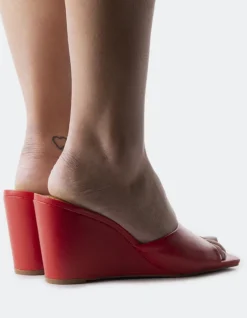 Wedges-L'INTERVALLE Toscana Red Leather