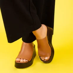 Wedges-L'INTERVALLE Tresor Tan Leather