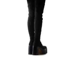 Over-the-knee|Stretch-L'INTERVALLE Trigger Black Suede Stretch