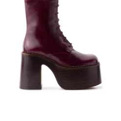 Platform|Lace-up-L'INTERVALLE Tripp Bordeau Leather