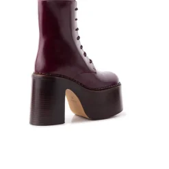 Platform|Lace-up-L'INTERVALLE Tripp Bordeau Leather