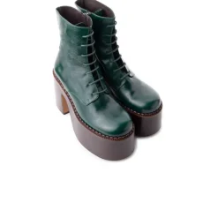 Platform|Lace-up-L'INTERVALLE Tripp Green Leather