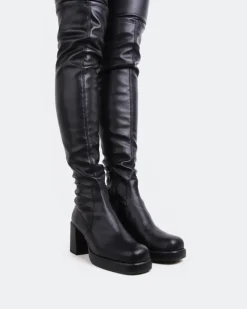 Over-the-knee|Stretch-L'INTERVALLE True Black Stretch