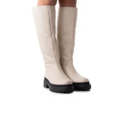 Tall Boots-L'INTERVALLE Tucsan Off White Leather