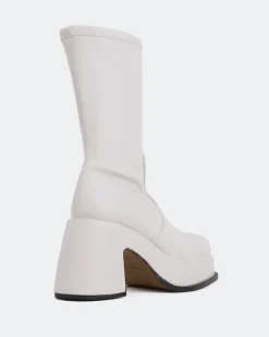 Platform|Ankle Boots-L'INTERVALLE Turcot Off White Stretch