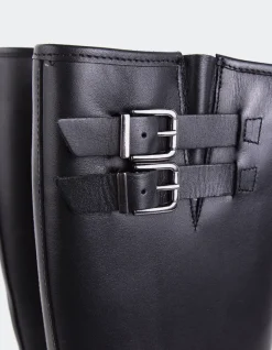 Tall Boots-L'INTERVALLE Turvol Black Leather