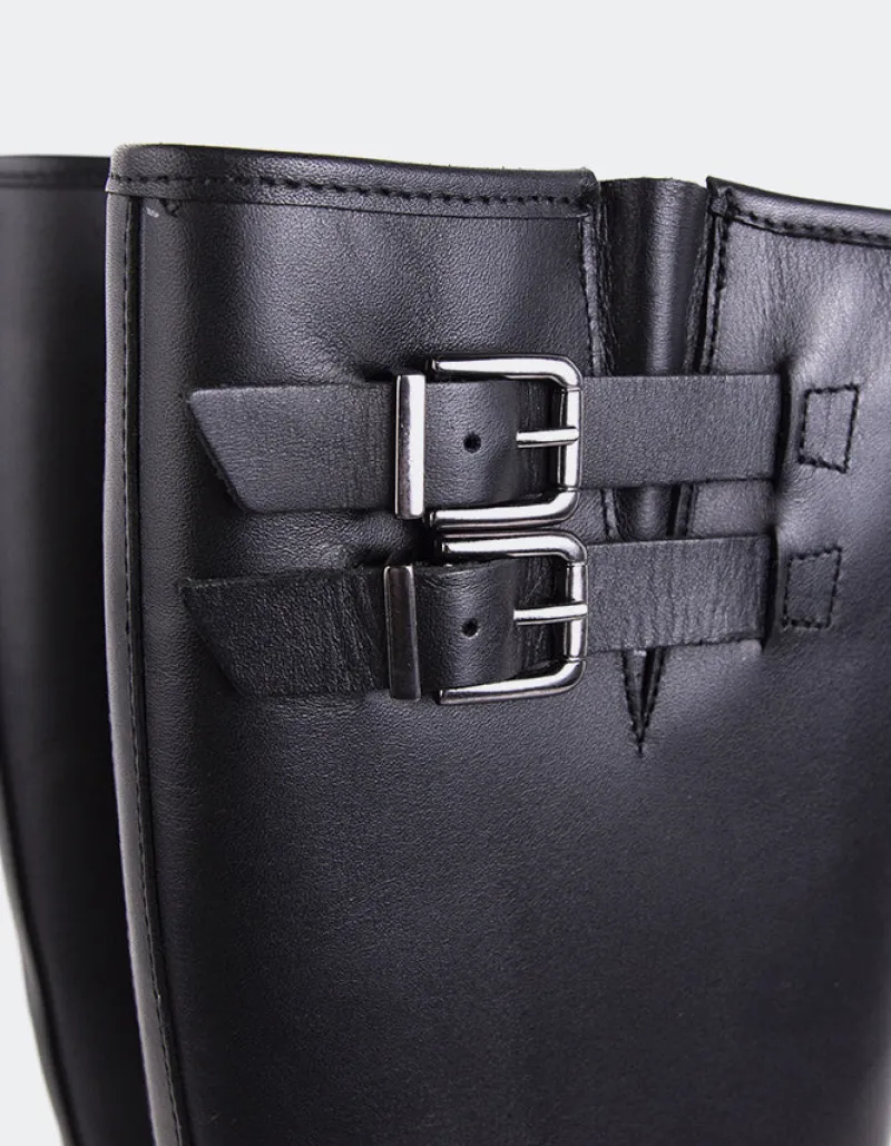 Tall Boots-L'INTERVALLE Turvol Black Leather