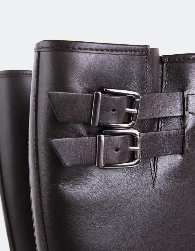 Tall Boots-L'INTERVALLE Turvol Brown Leather